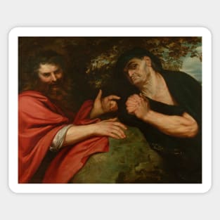 Democritus and Heraclitus by Peter Paul Rubens Sticker